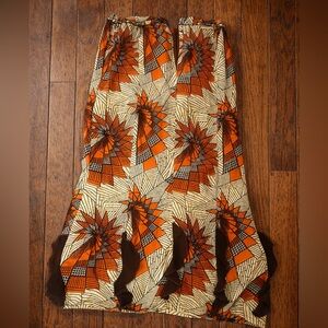 Patterned Orange and Black Skirt